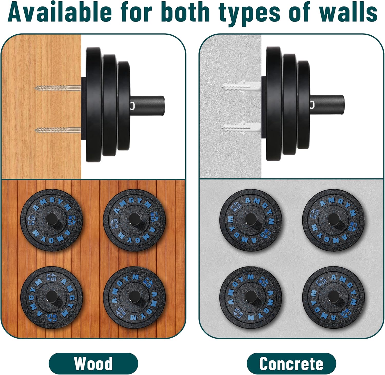 Miuono Supporto per Dischi Olimpici 5,1 cm (4 pz) - immagine 5