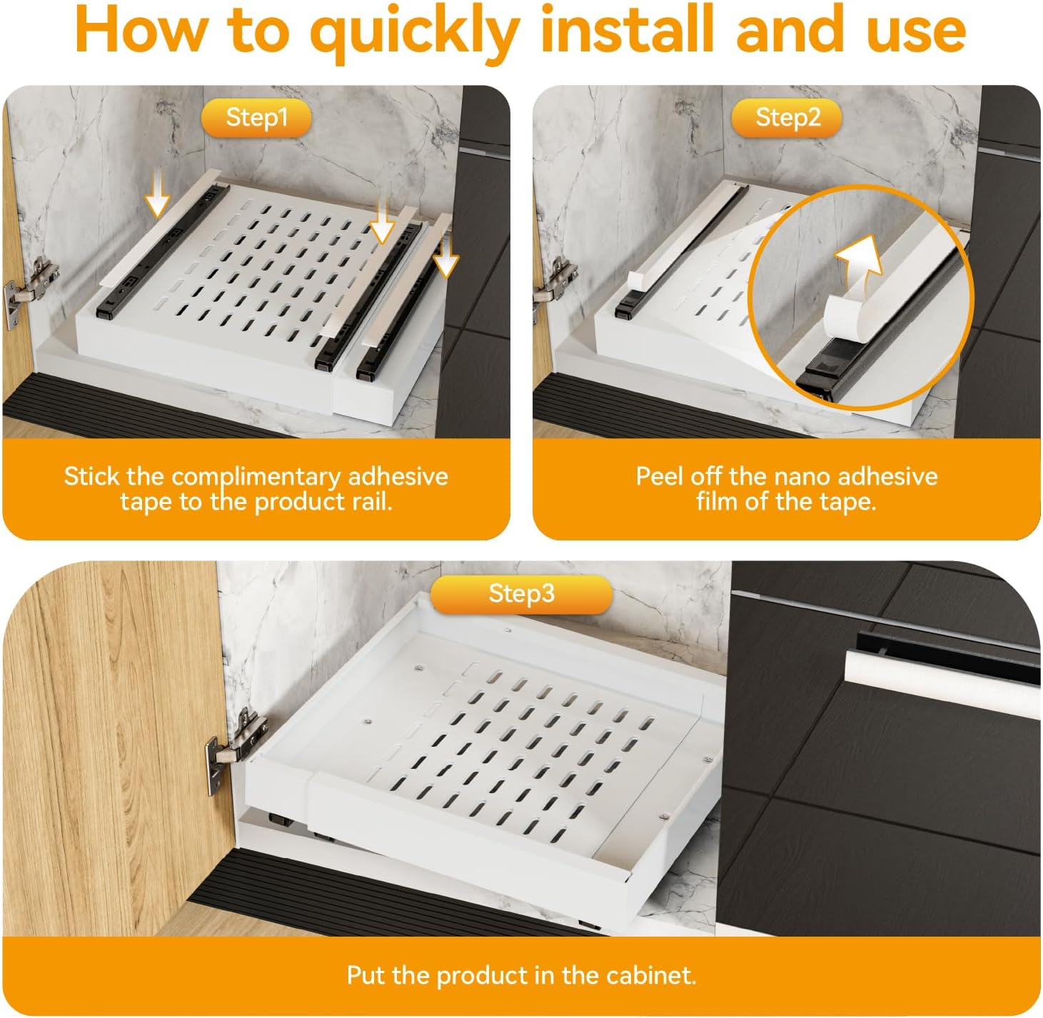 Confezione 4 Organizer Estensibile per Armadi, Bianco - immagine 6