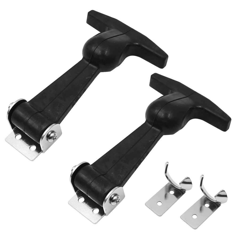2 pz Elastico in Acciaio Inossidabile Gomma Cappuccio Cattura Flessibile T-Handle Hasp Gomma Flessibile Draw Fermi per Cassetta degli Attrezzi Carrello Motore del Veicolo