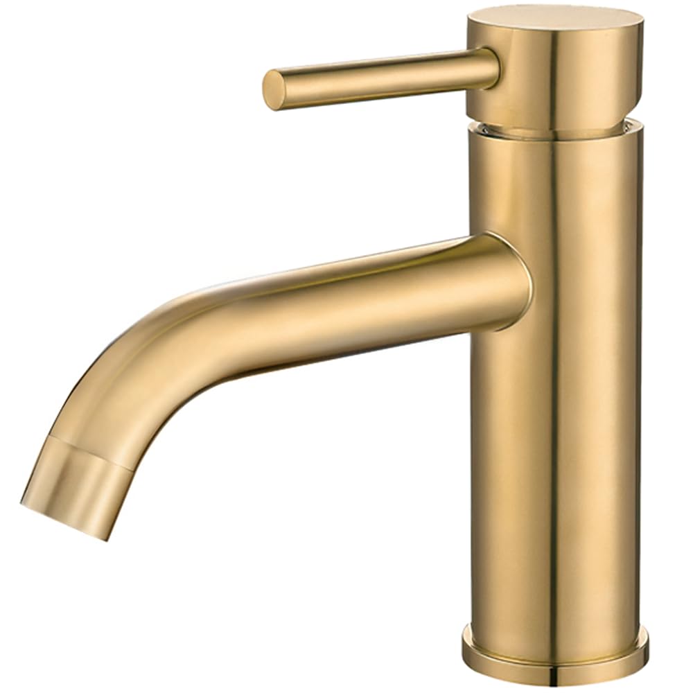 Valaz Rubinetto Bagno Lavabo Dorato Spazzolato