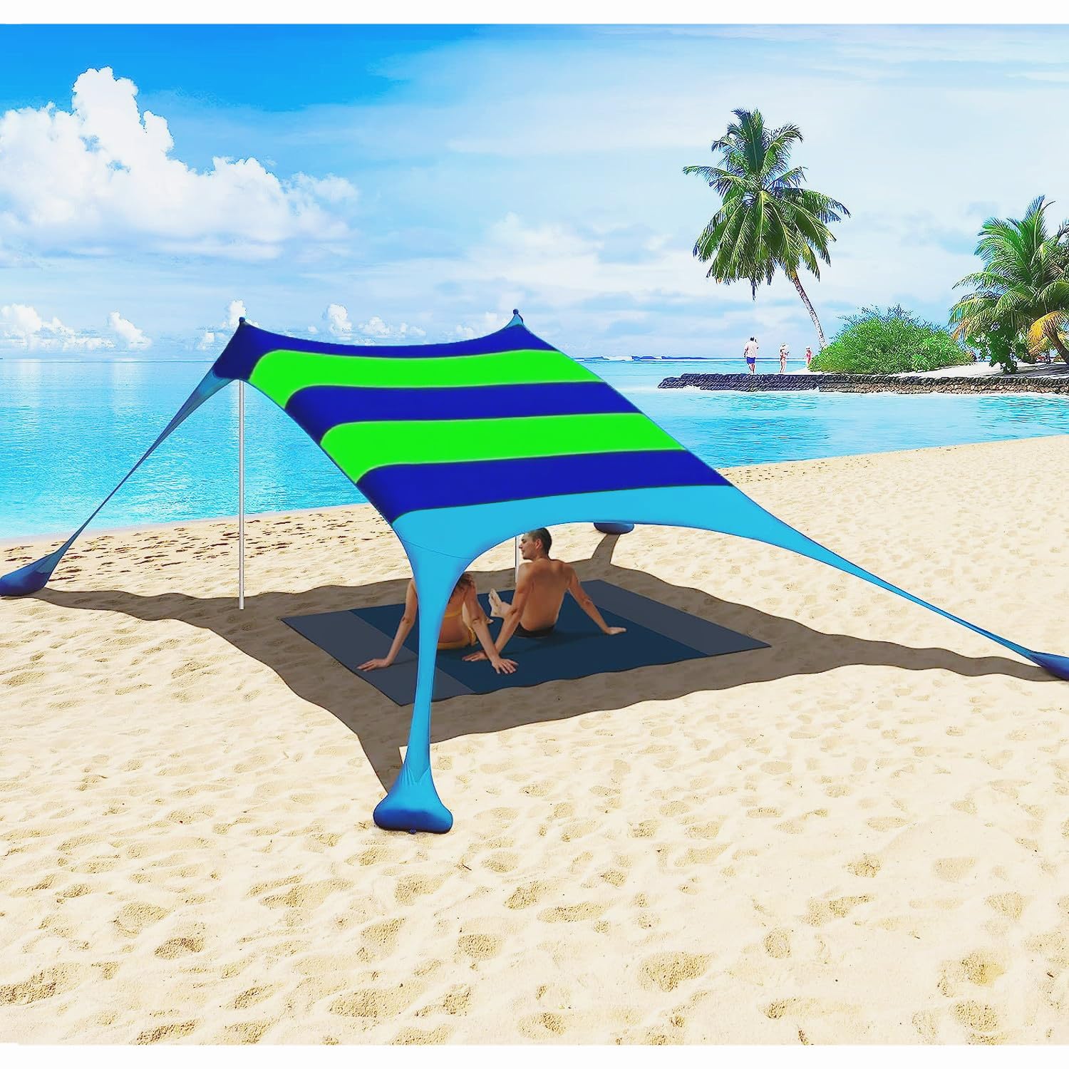 Tenda da Spiaggia Parasole Impermeabile 4-5 Persone