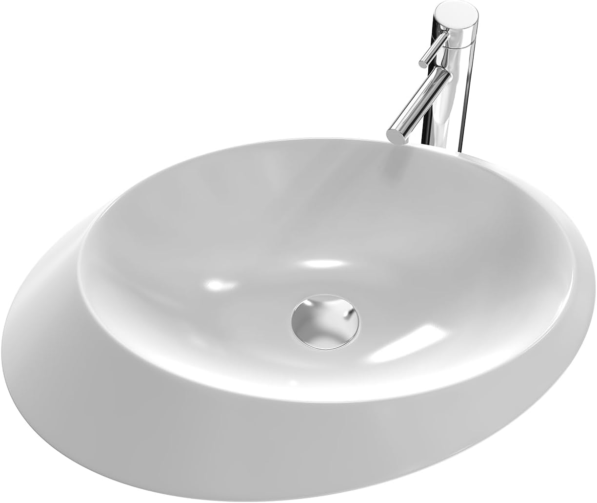 Emke Lavabo Ovale da Appoggio 60x45x15 cm