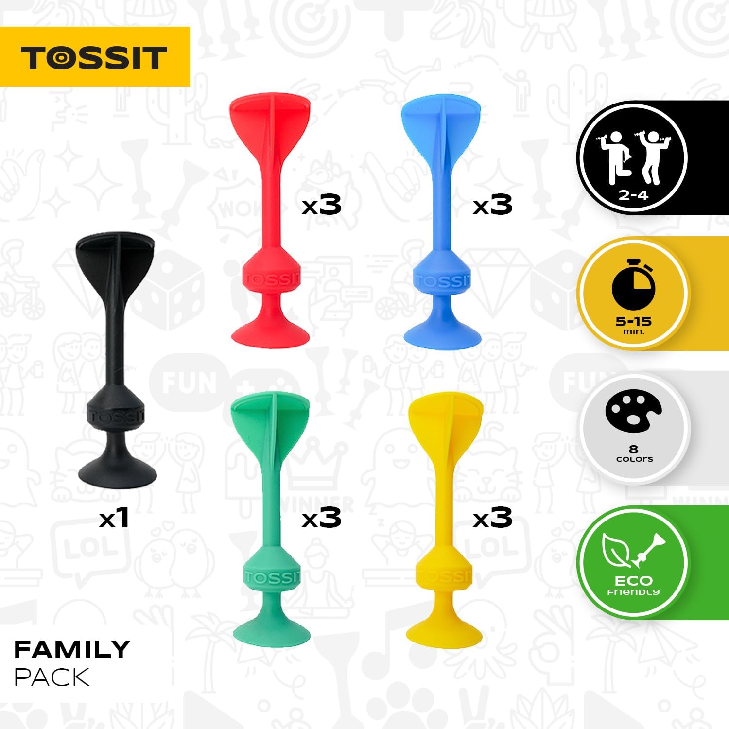 TOSSIT Gioco Freccette Ventosa - Family Pack - immagine 2