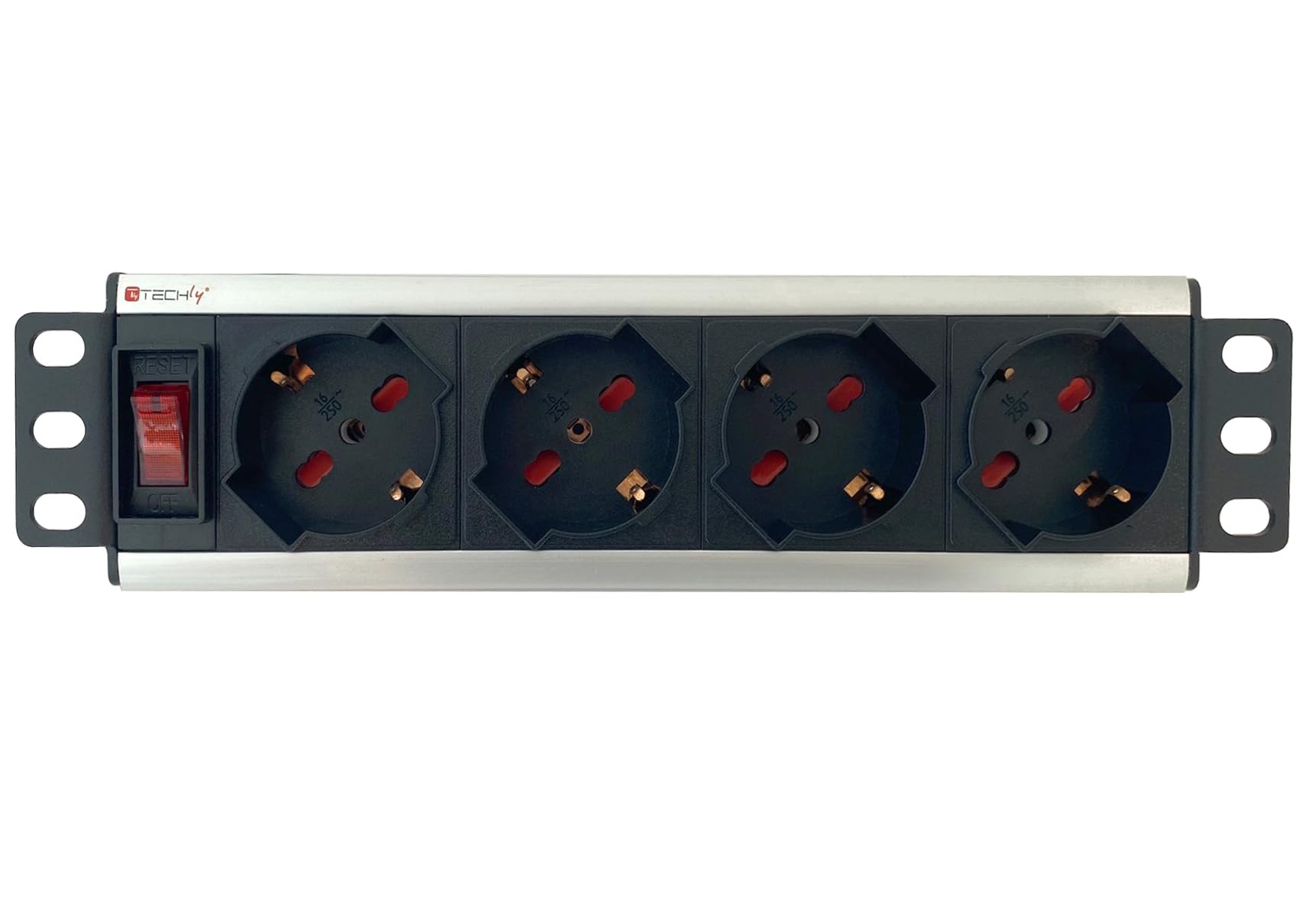 Techly Professional 028870 Multipresa Rack 10" 4 Posti UNEL