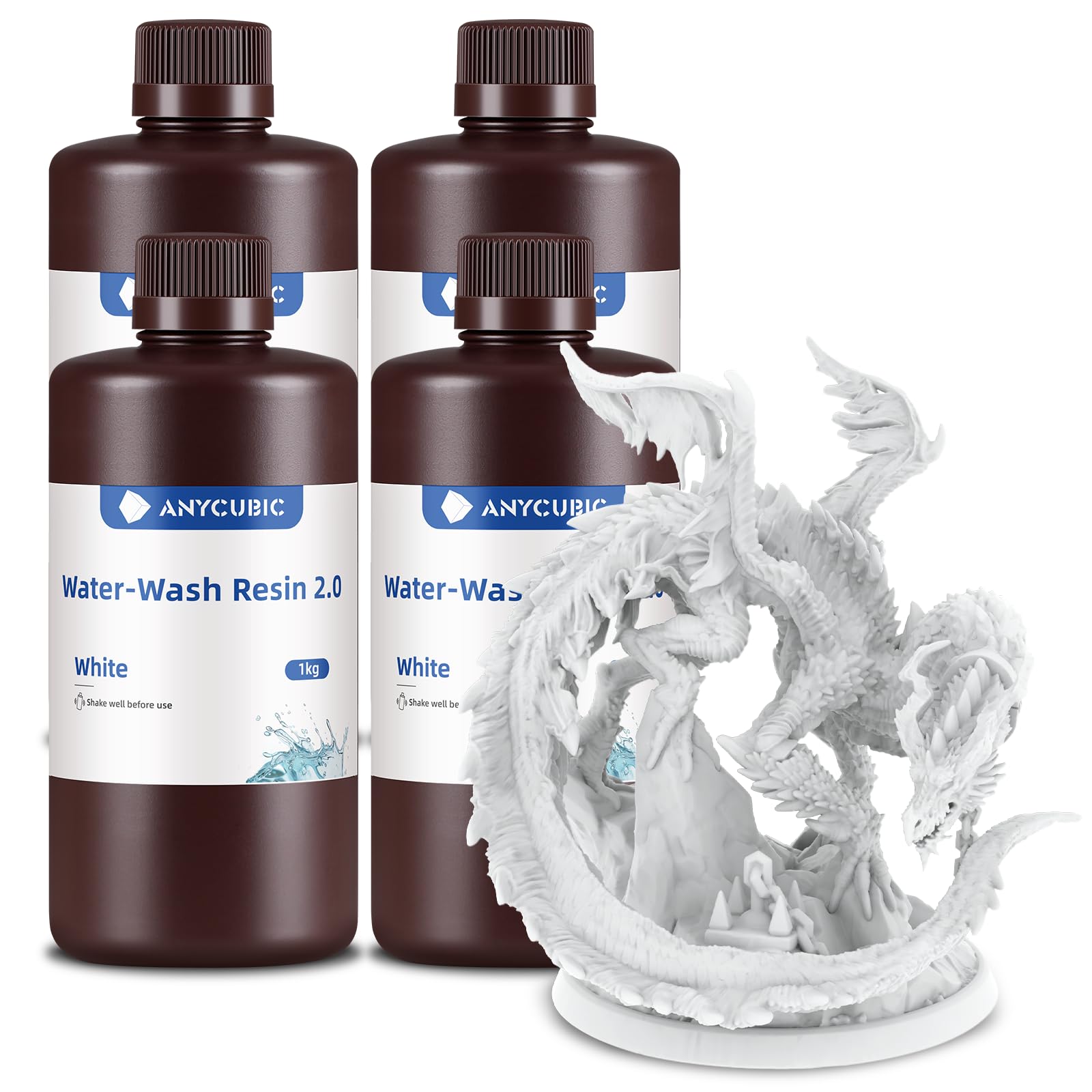 ANYCUBIC Resina Lavabile in Acqua 2.0, Bianco 4000g