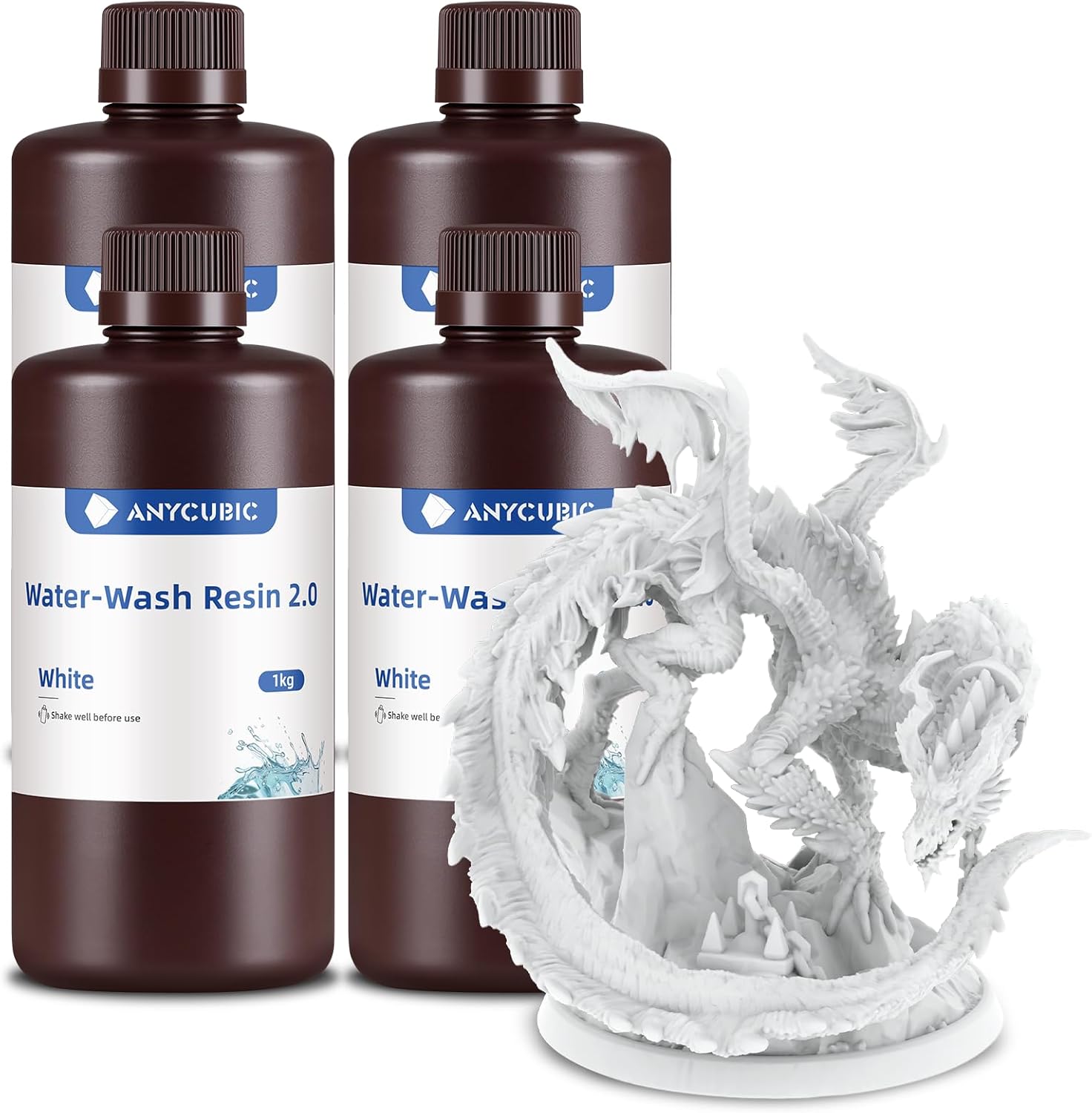 ANYCUBIC Resina Lavabile in Acqua 2.0, Bianco 4000g - immagine 1