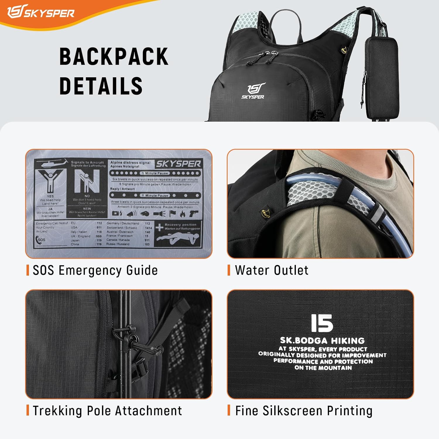 SKYSPER Zaino da Hiking 15L - immagine 5
