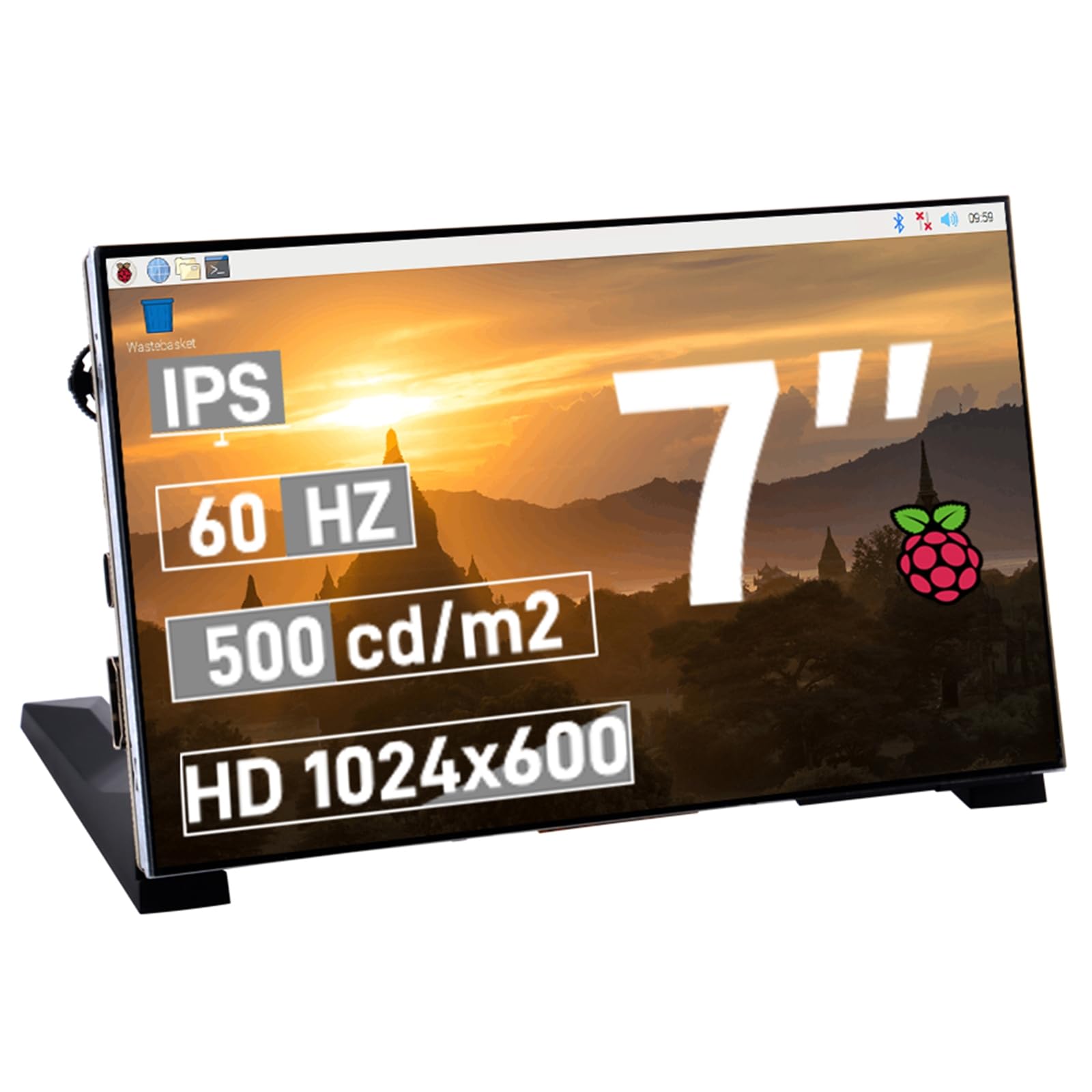 Geeekpi Schermo LCD 7 pollici 1024x600 IPS per Raspberry Pi