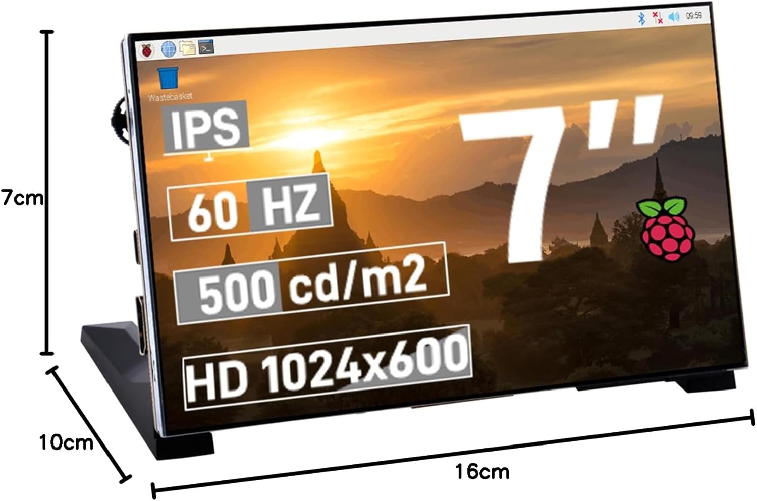 Geeekpi Schermo LCD 7 pollici 1024x600 IPS per Raspberry Pi - immagine 10