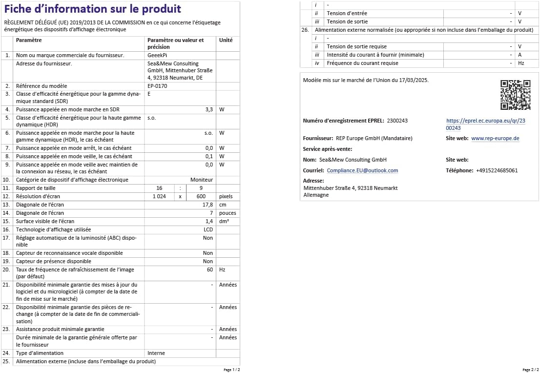 Geeekpi Schermo LCD 7 pollici 1024x600 IPS per Raspberry Pi - immagine 12