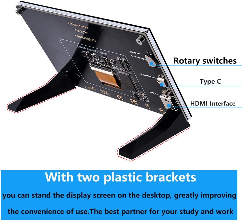 Geeekpi Schermo LCD 7 pollici 1024x600 IPS per Raspberry Pi - immagine 3