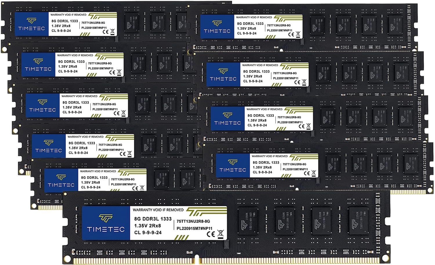 Timetec Kit RAM 80GB (10x8GB) DDR3/DDR3L 1333MHz