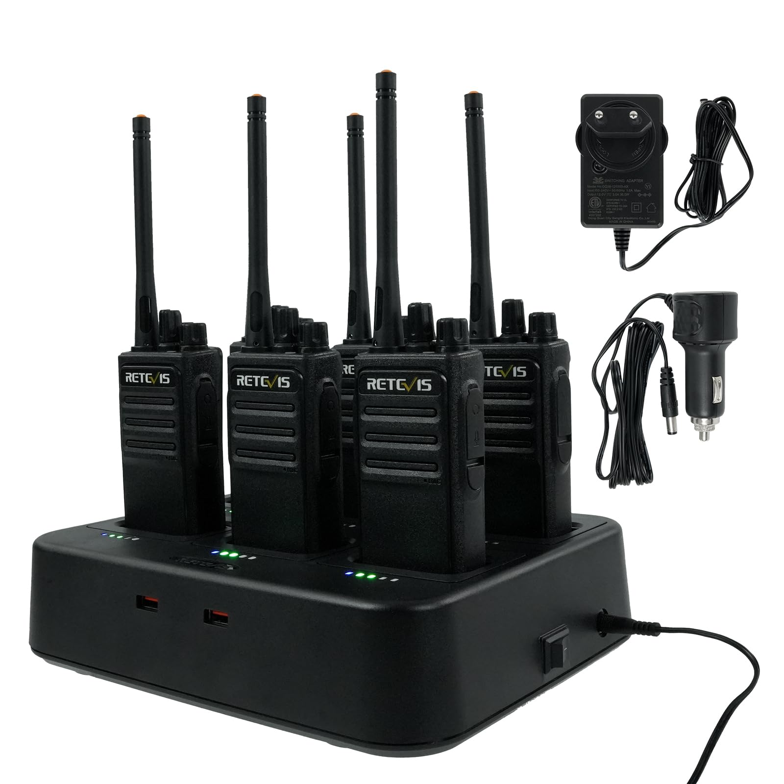 Retevis RT617 Walkie Talkie PMR446 (6 Pezzi, Nero)