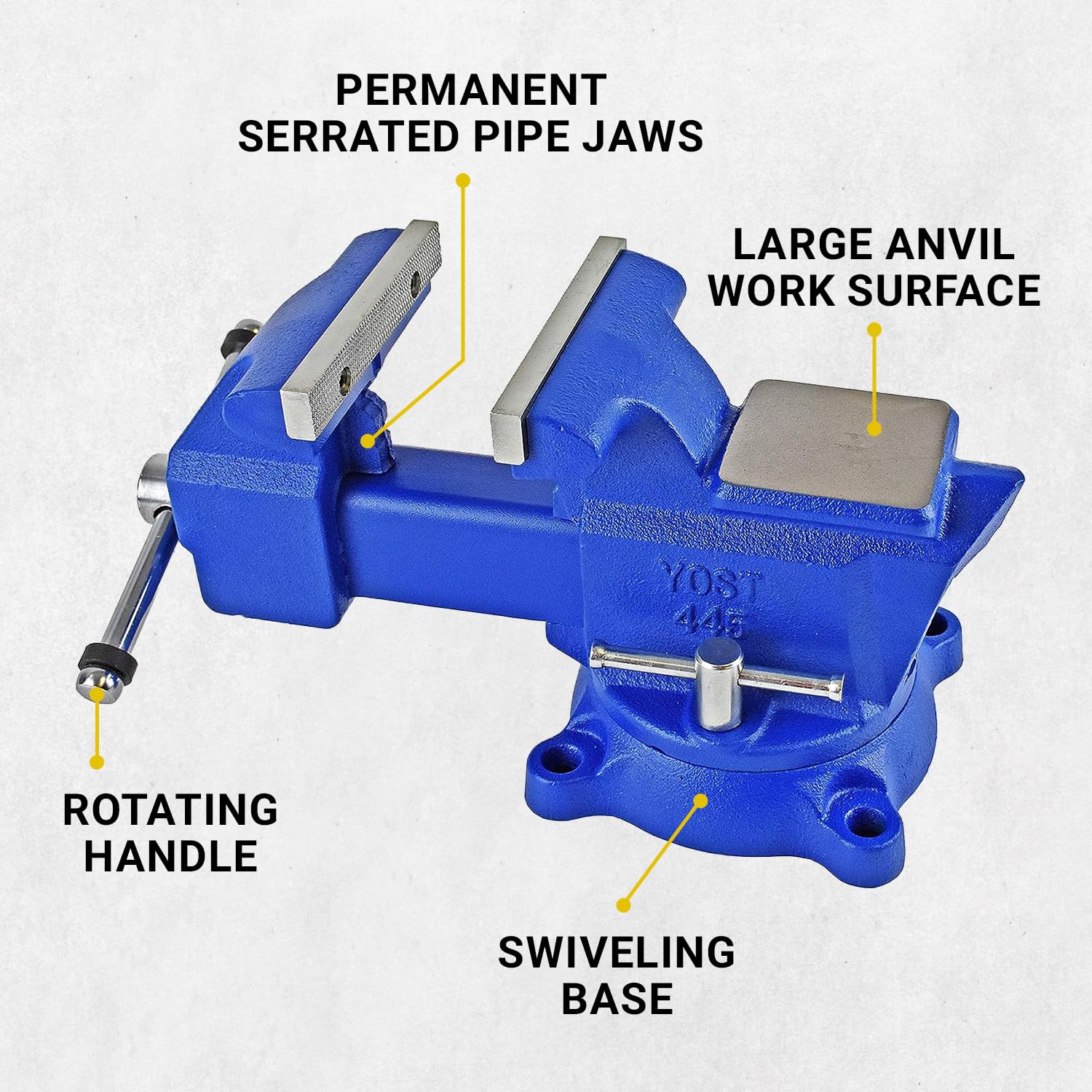 Yost Utility combination pipe and Bench Vises, 4.5 Inches, Blue, 1 - immagine 5