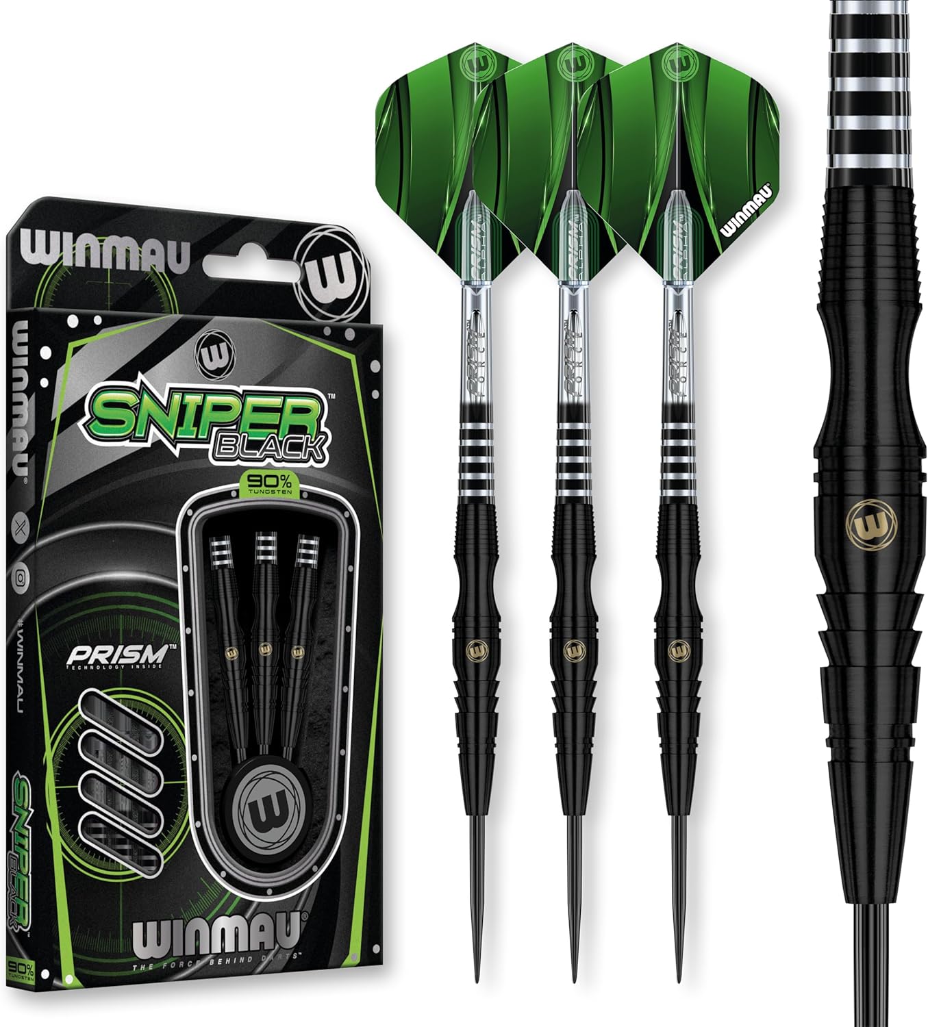 Winmau Sniper Black - Set Freccette Professionali 22g - immagine 1