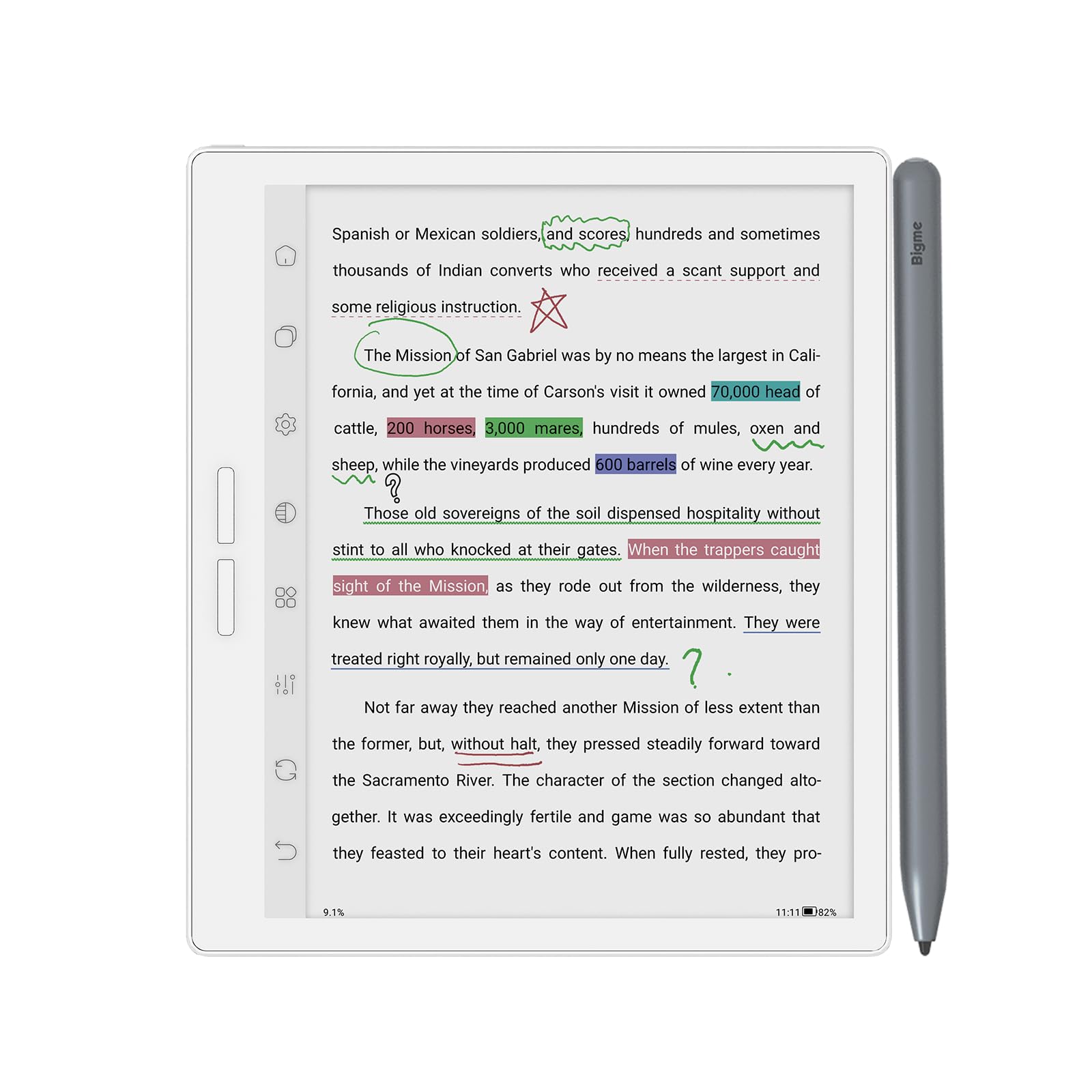 Bigme 7 inch Color Eink Tablet eBook Reader 4G 64G Digital Notepad