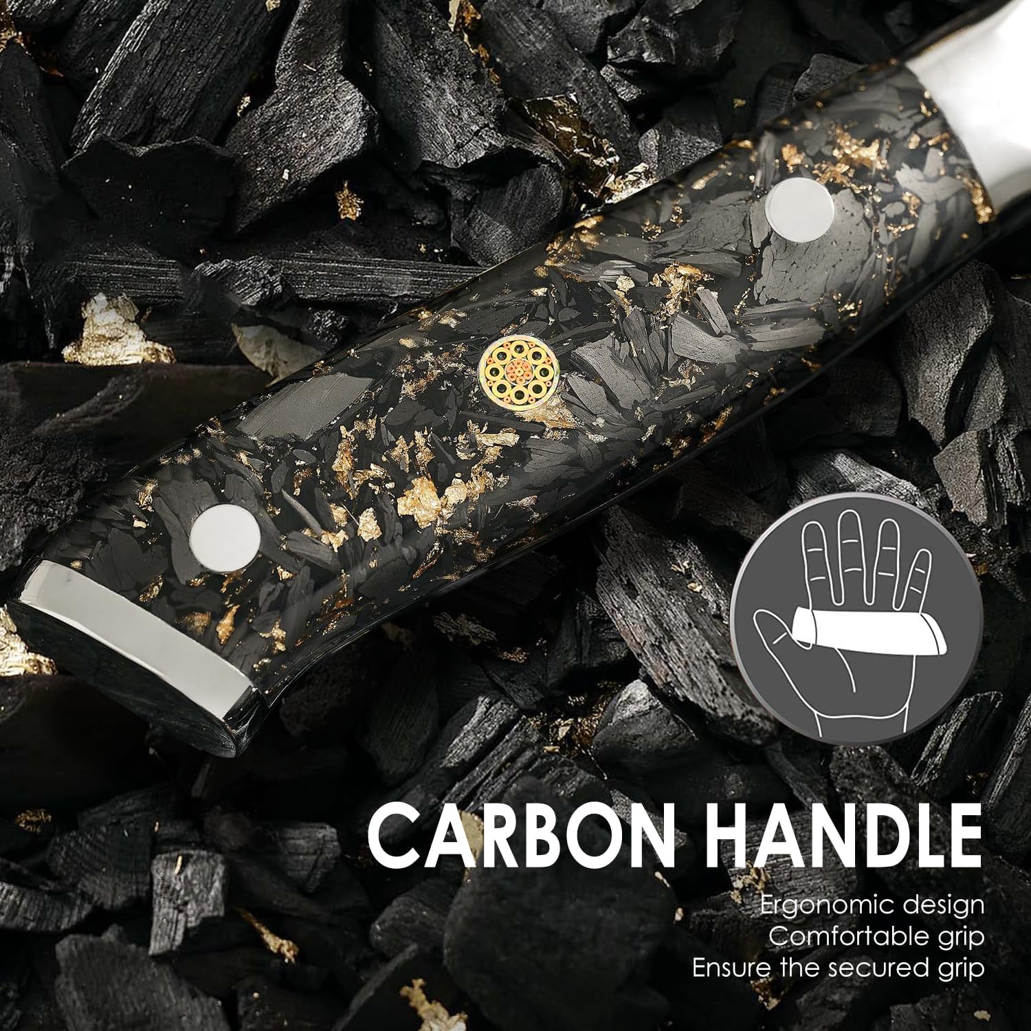 Home Safety Set Coltelli da Cucina Damasco 3 Pezzi - immagine 4