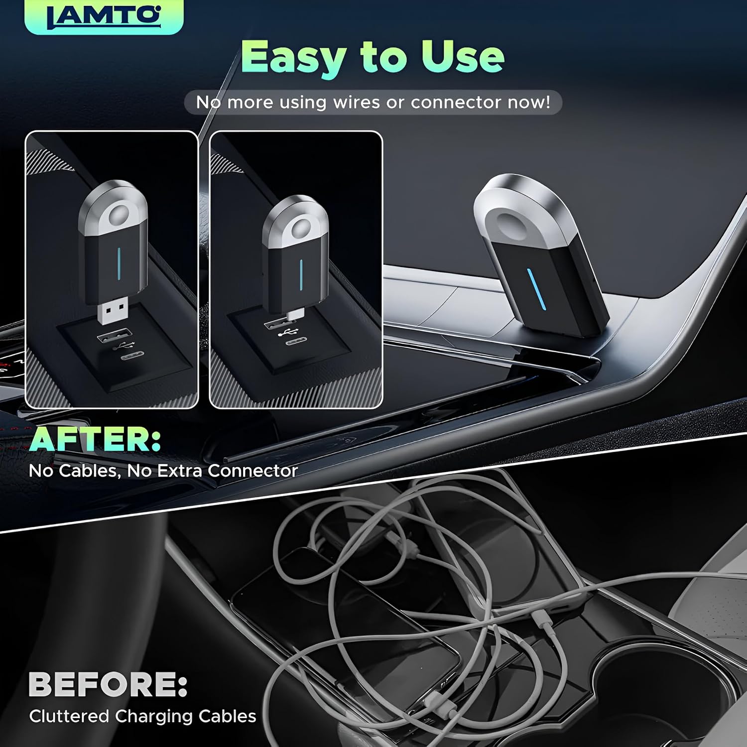 Adattatore Wireless 2 in 1 CarPlay e Android Auto - immagine 5