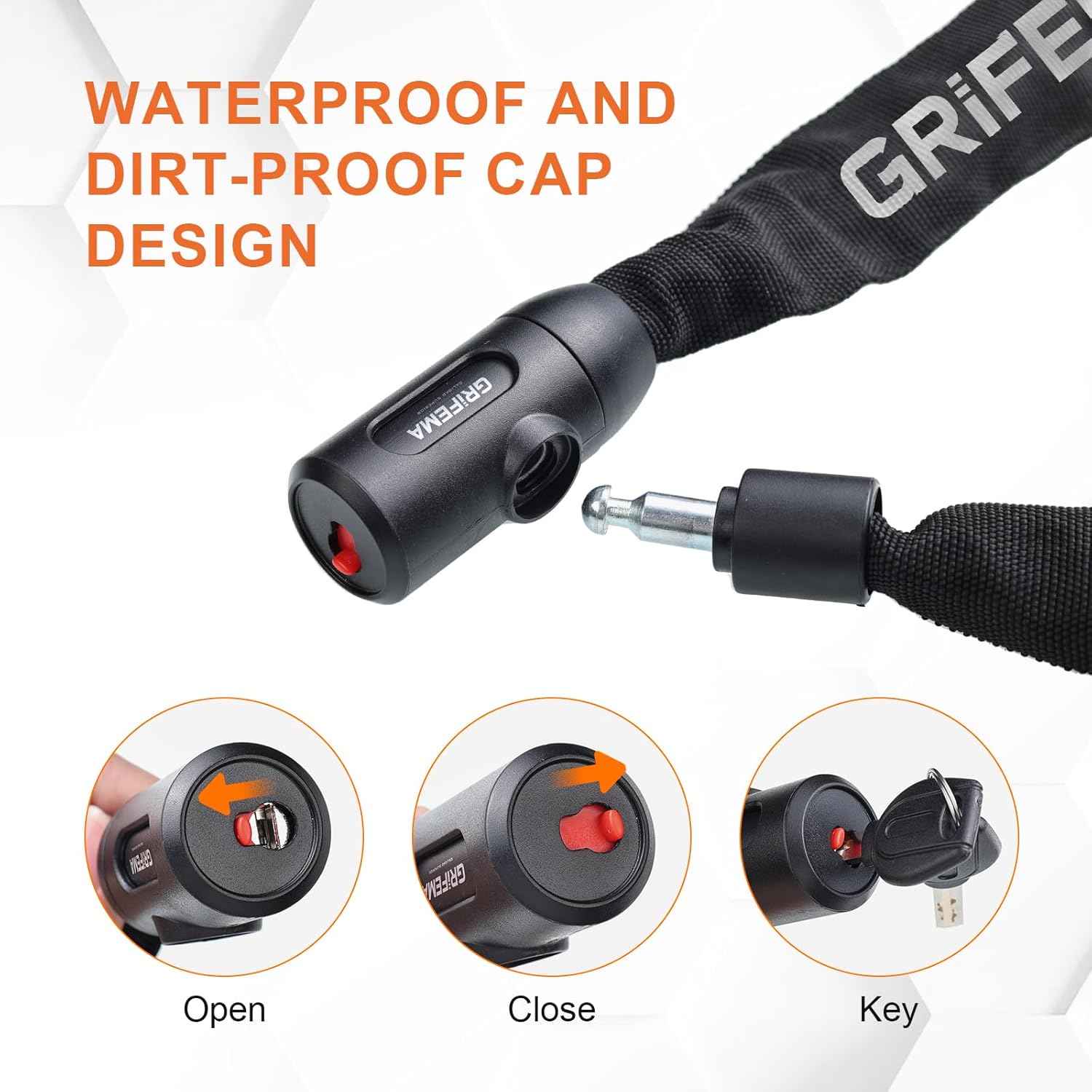 Grifema GA1201-12 Lucchetto Antifurto a Catena 120cm, Nero - immagine 3