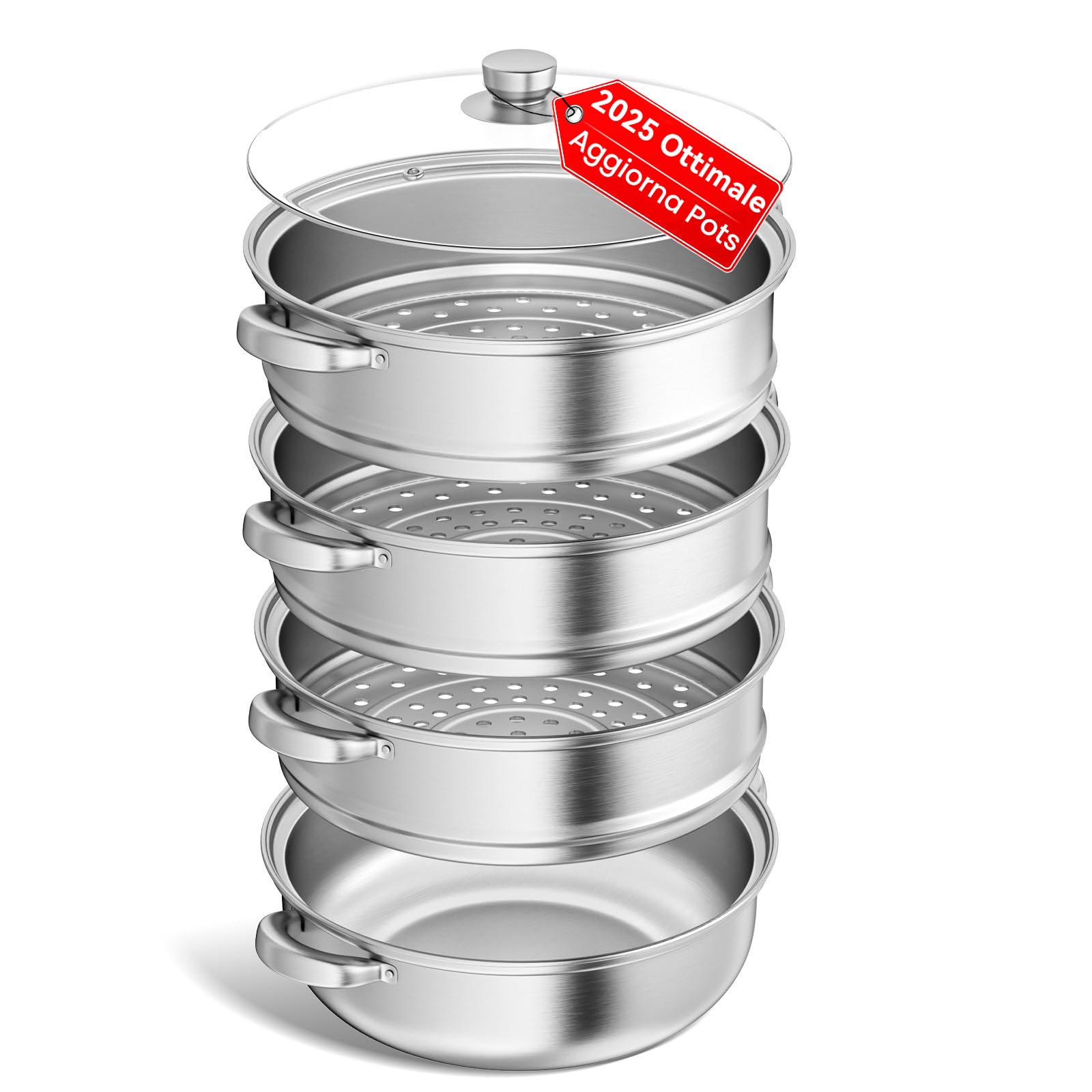 Vaporiera in Acciaio Inossidabile 28cm, 4 Livelli