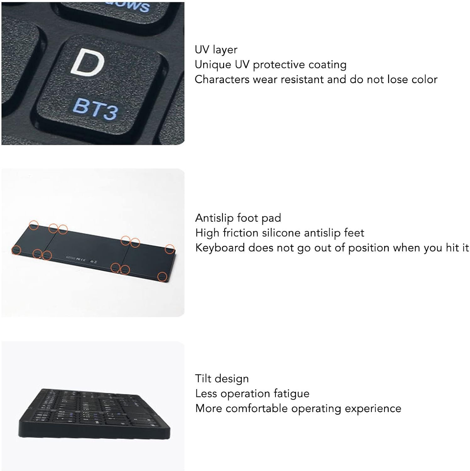 Vbestlife Tastiera Bluetooth Pieghevole 81 Tasti - immagine 7