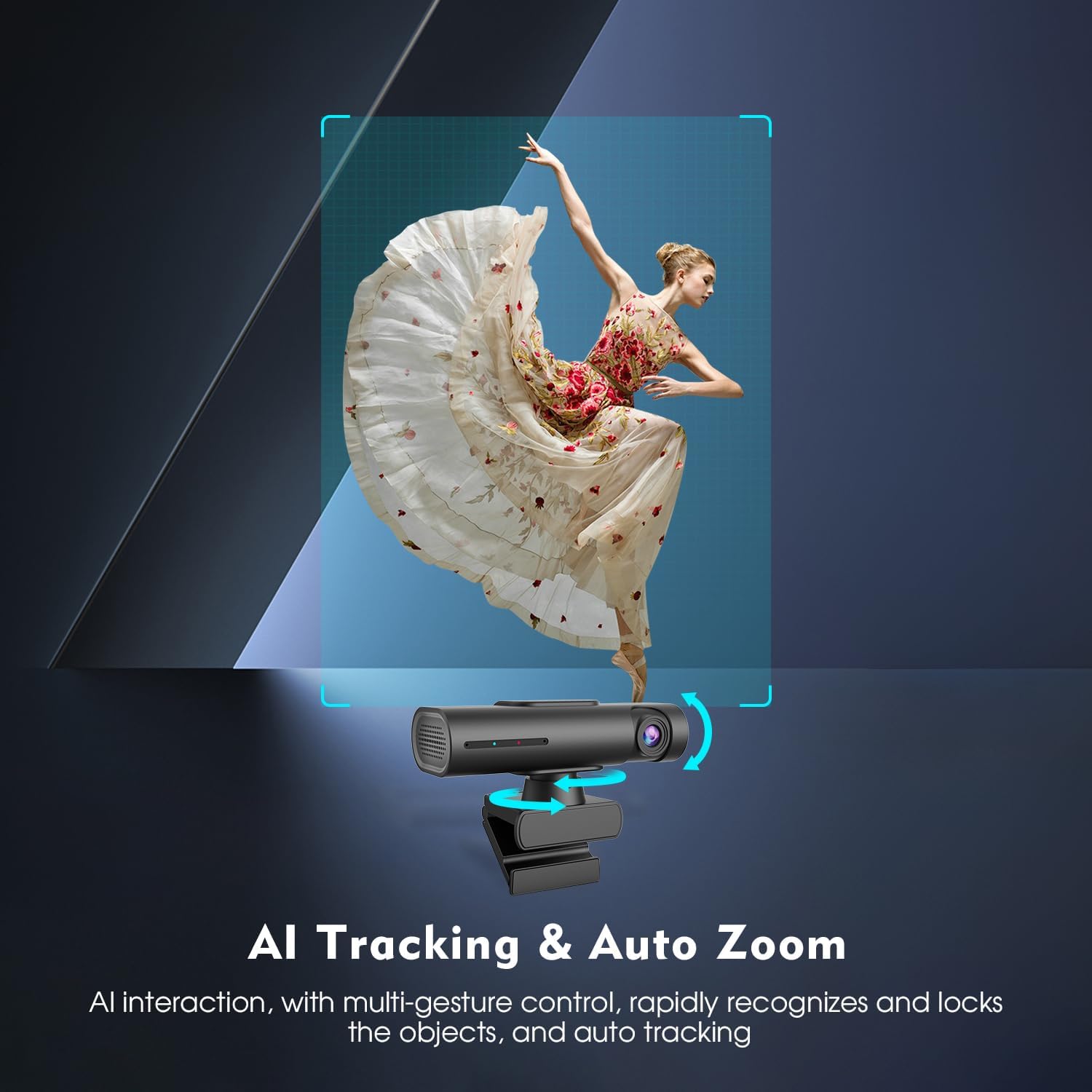 Webcam Streaming 2K PTZ con Tracciamento AI per PC - immagine 2