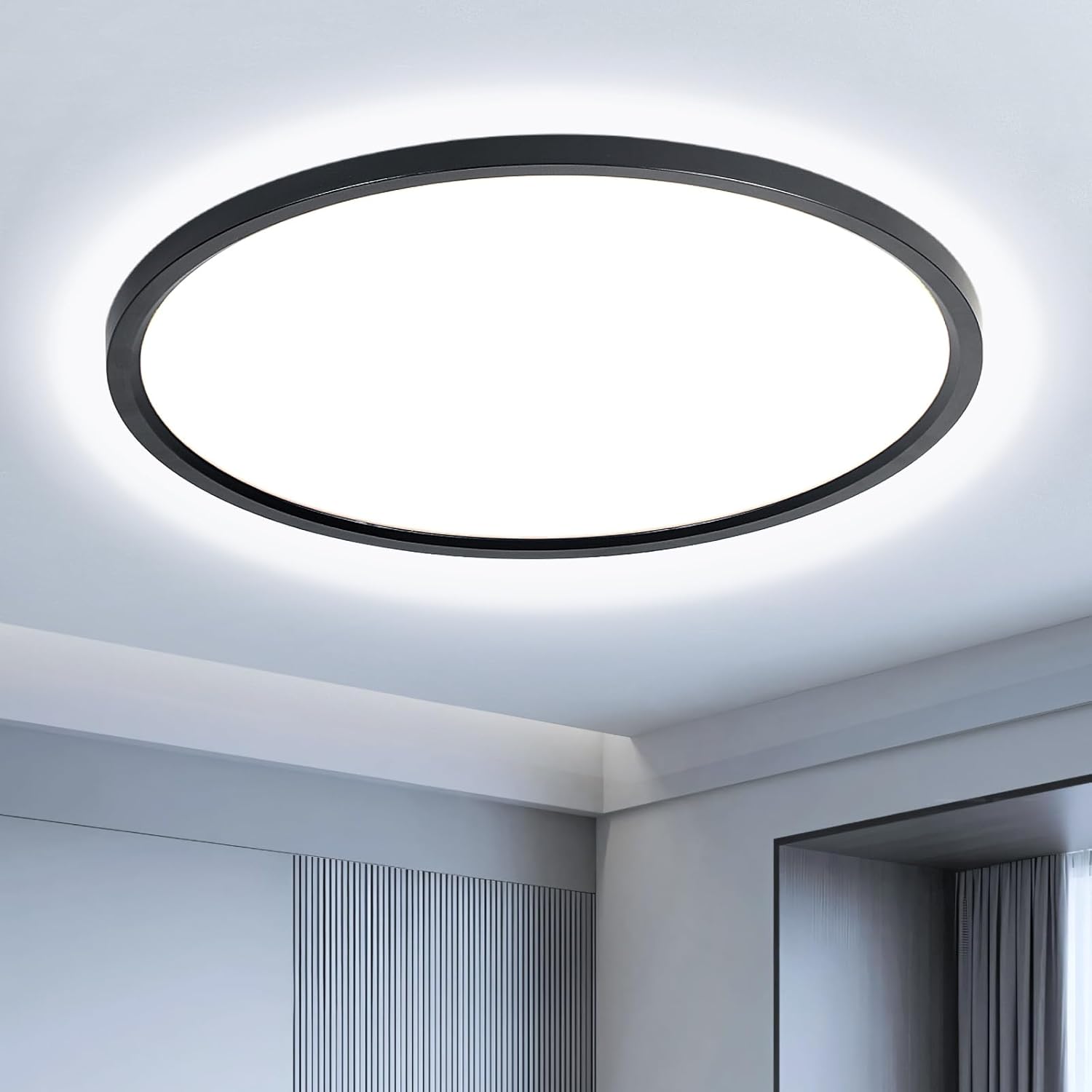 Easy Eagle Plafoniera LED Soffitto Ø50 cm 52W, Nero - immagine 1