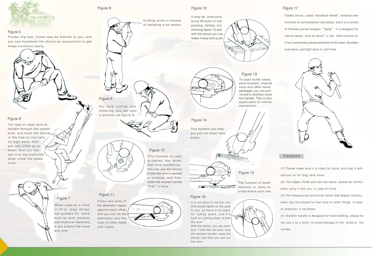 Pala da Campeggio Pieghevole Militare 18 in 1 - immagine 5