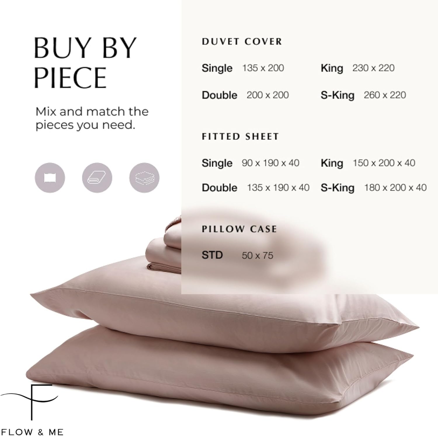 Flow & Me Copripiumino 100% Cotone, Rosa - immagine 3