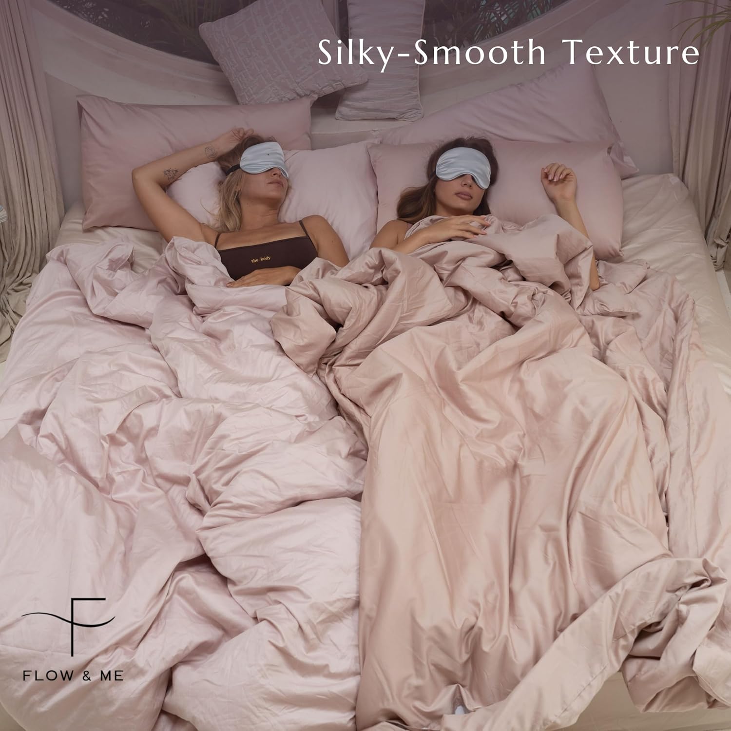 Flow & Me Copripiumino 100% Cotone, Rosa - immagine 4