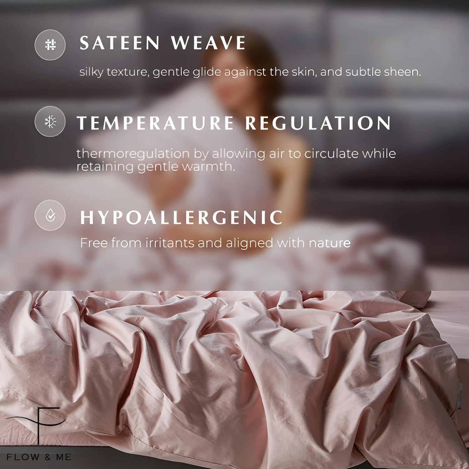 Flow & Me Copripiumino 100% Cotone, Rosa - immagine 5