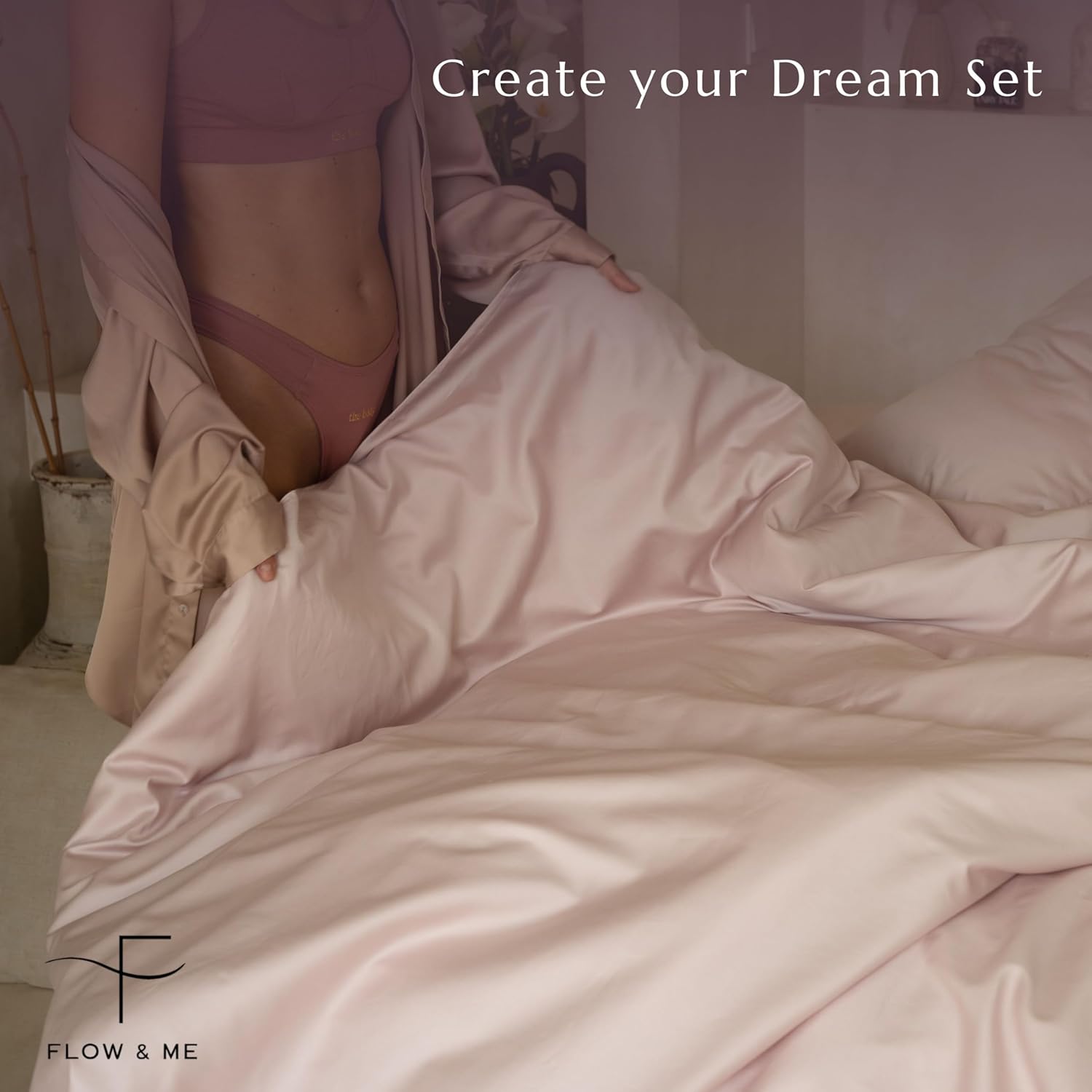 Flow & Me Copripiumino 100% Cotone, Rosa - immagine 7