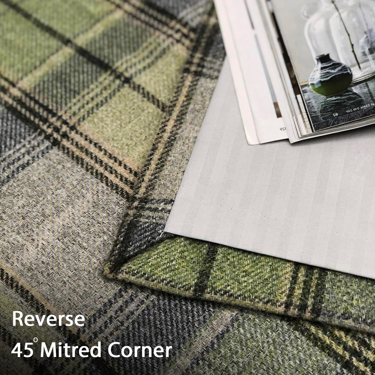 Always4u Tenda a Quadretti 100% Oscurante, Grigio Verde - immagine 7