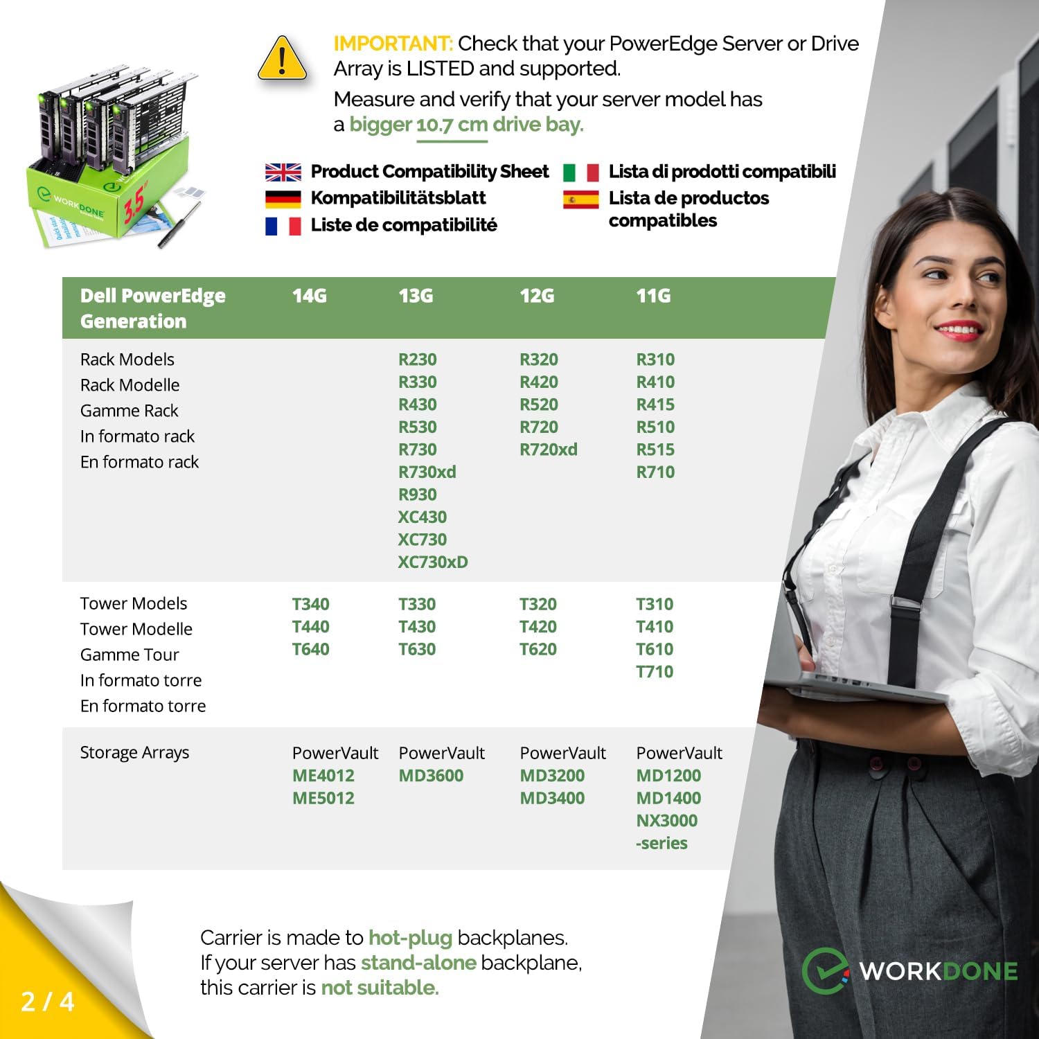 Workdone Caddy Hard Disk 3,5 Pollici (4 Pezzi) - immagine 3