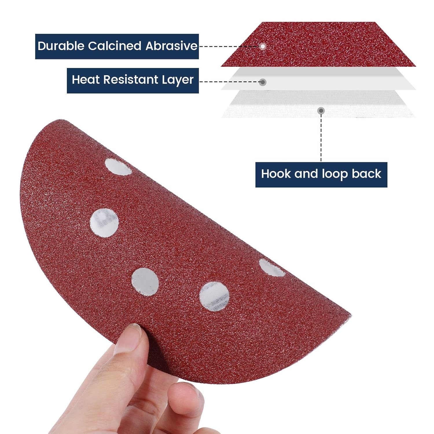 100 Pezzi Dischi Abrasivi 125mm 8 Fori - immagine 3