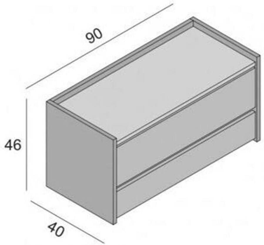 Dmora Lantana - Cassapanca Scarpiera 90x40h46 cm, Bianco - immagine 2