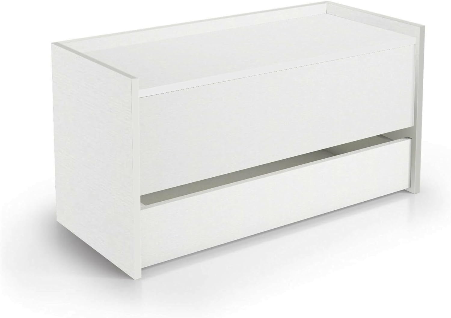 Dmora Lantana - Cassapanca Scarpiera 90x40h46 cm, Bianco - immagine 3
