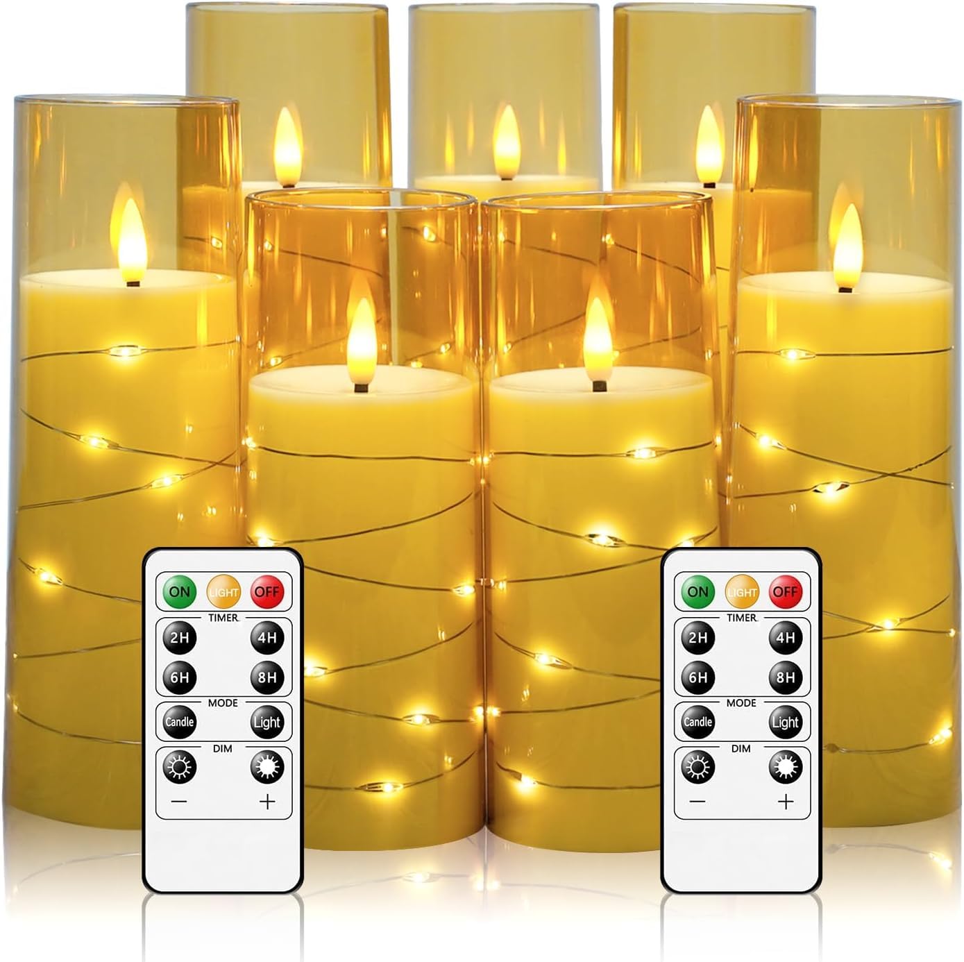 Candele a LED Senza Fiamma 7 Pezzi con Telecomando
