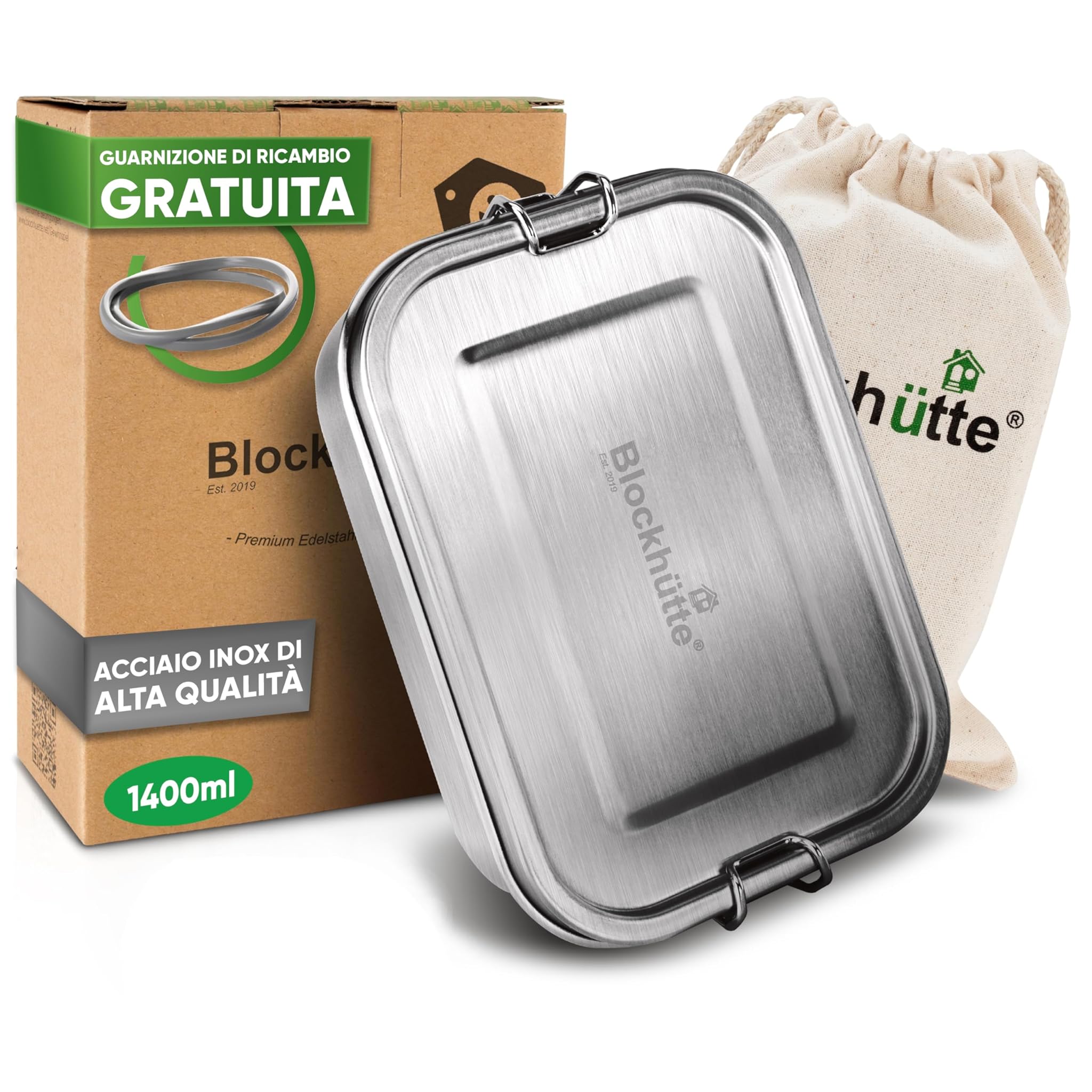Blockhütte Lunch Box Acciaio Inox 1400ml