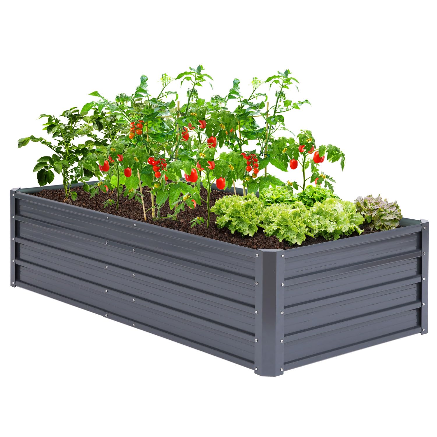 Ohuhu Fioriera Rialzata in Metallo per Esterni 1,8x0,9x5,8m