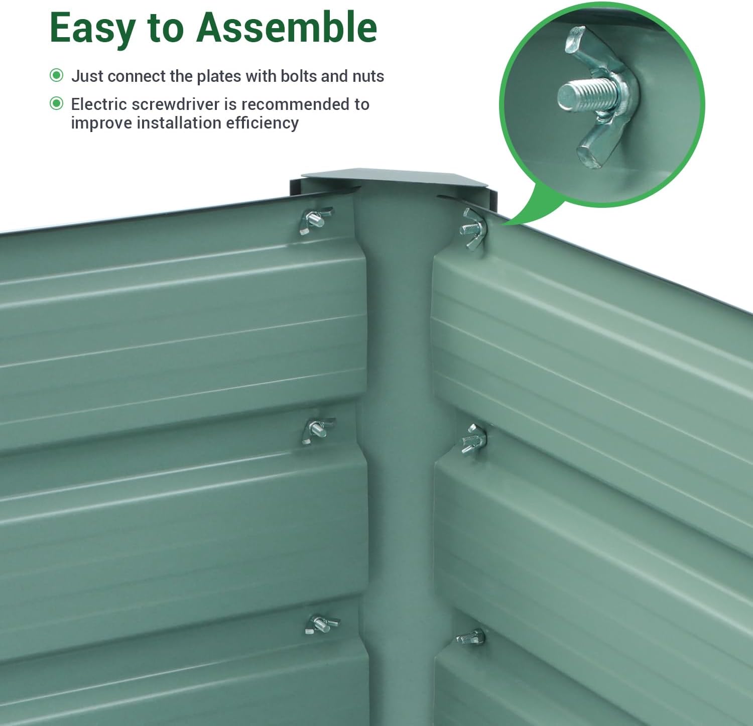 Ohuhu Fioriera Rialzata in Metallo per Esterni 1,8x0,9x5,8m - immagine 4