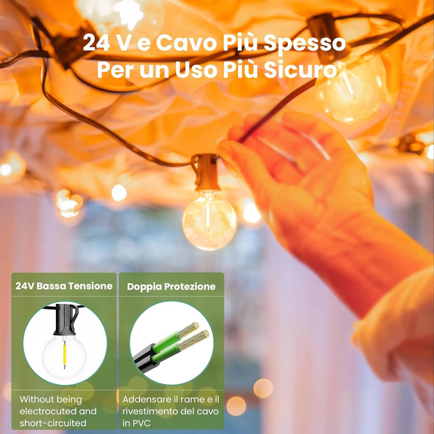 Yuusei Catene Luminose Esterno 45M con Telecomando - immagine 2