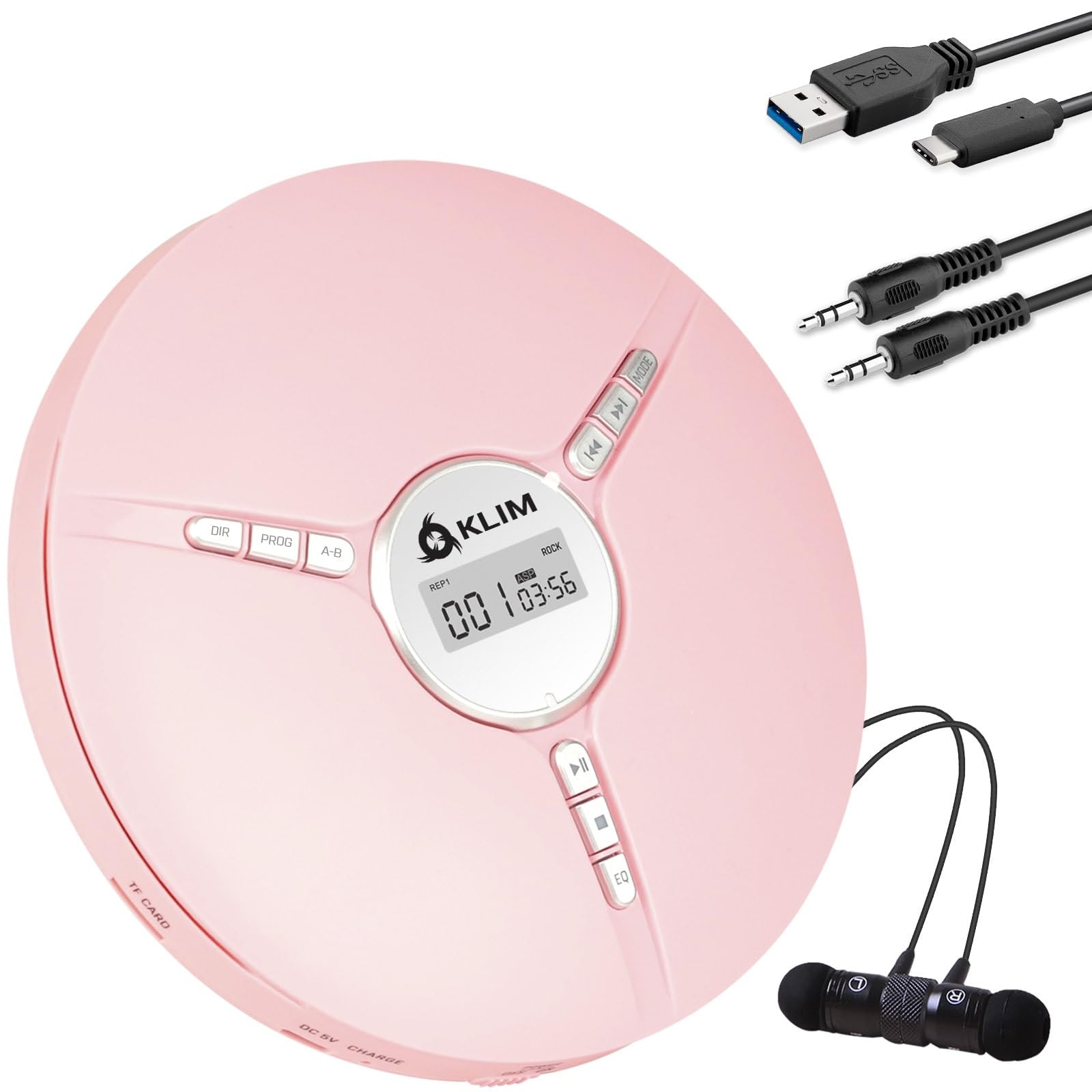 Klim Discman - Lettore CD Portatile Ricaricabile, Rosa
