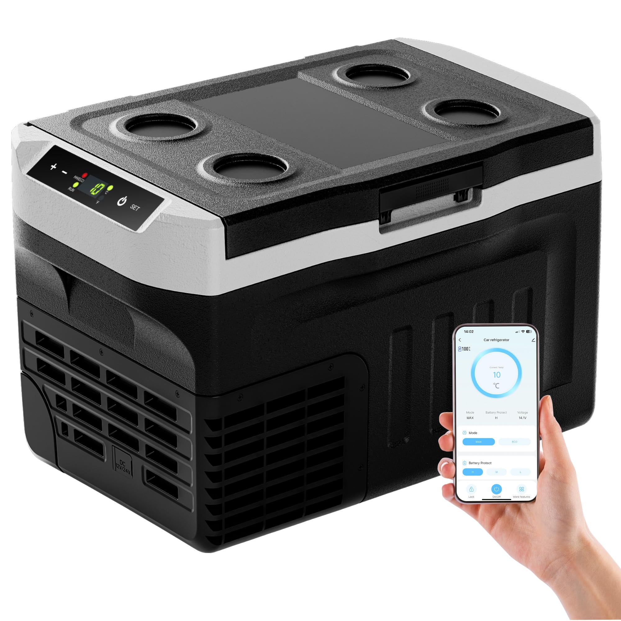 EUHOMY Contenitore frigo compressore da 21 l, con controllo APP