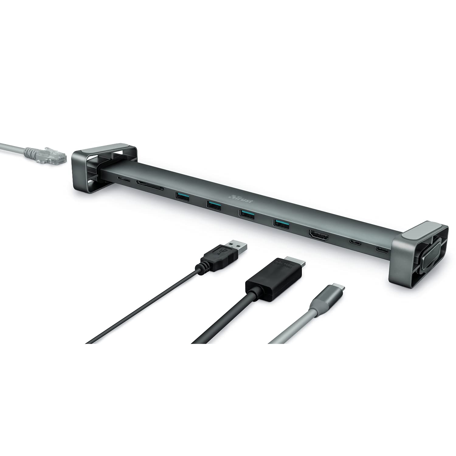 Trust Dalyx Dock multiporta USB-C 10-in-1, Grigio