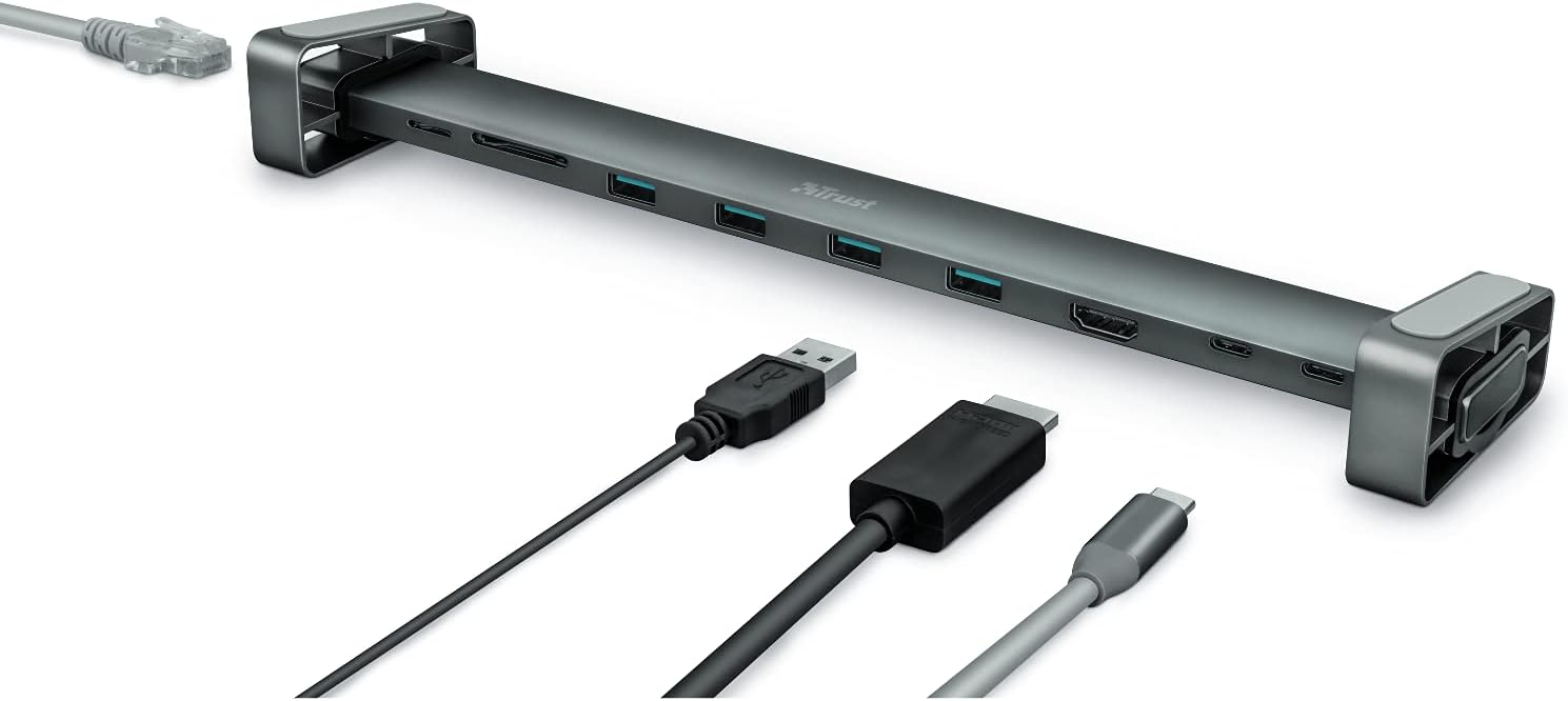 Trust Dalyx Dock multiporta USB-C 10-in-1, Grigio - immagine 1