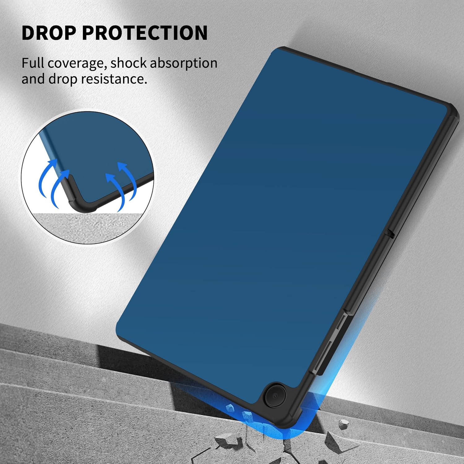 Cacoe Custodia per Samsung Galaxy Tab A11+ 11 Pollici 2025, Blu Mare - immagine 4