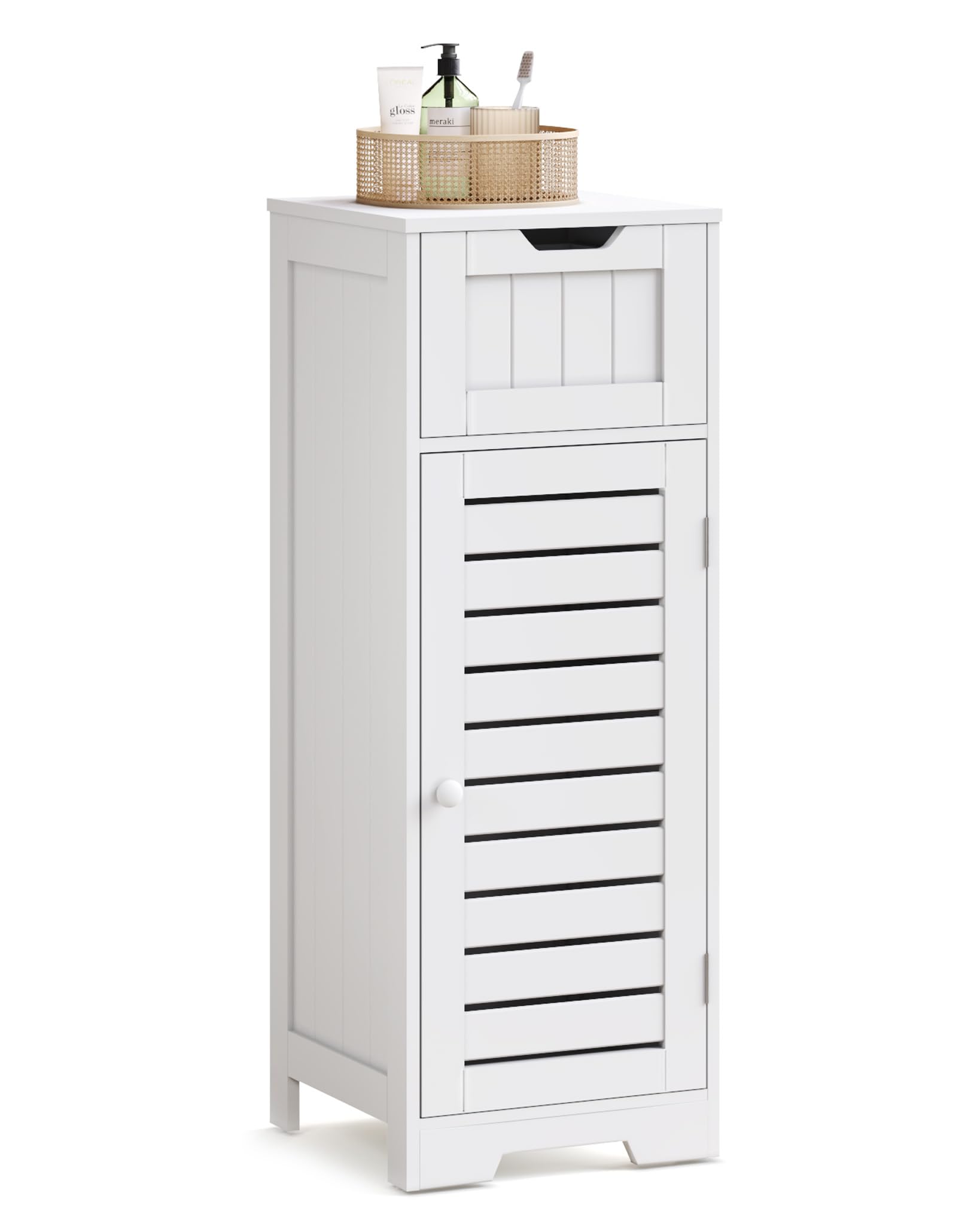 Mondeer Cassettiera Bagno Stretta 32x30x87 cm, Bianco
