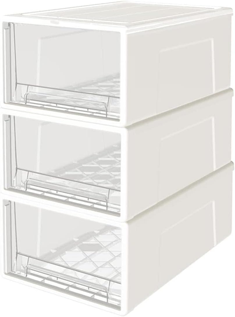 Cetomo Cassettiera 30L x 3 Unità, Bianco e Trasparente - immagine 1