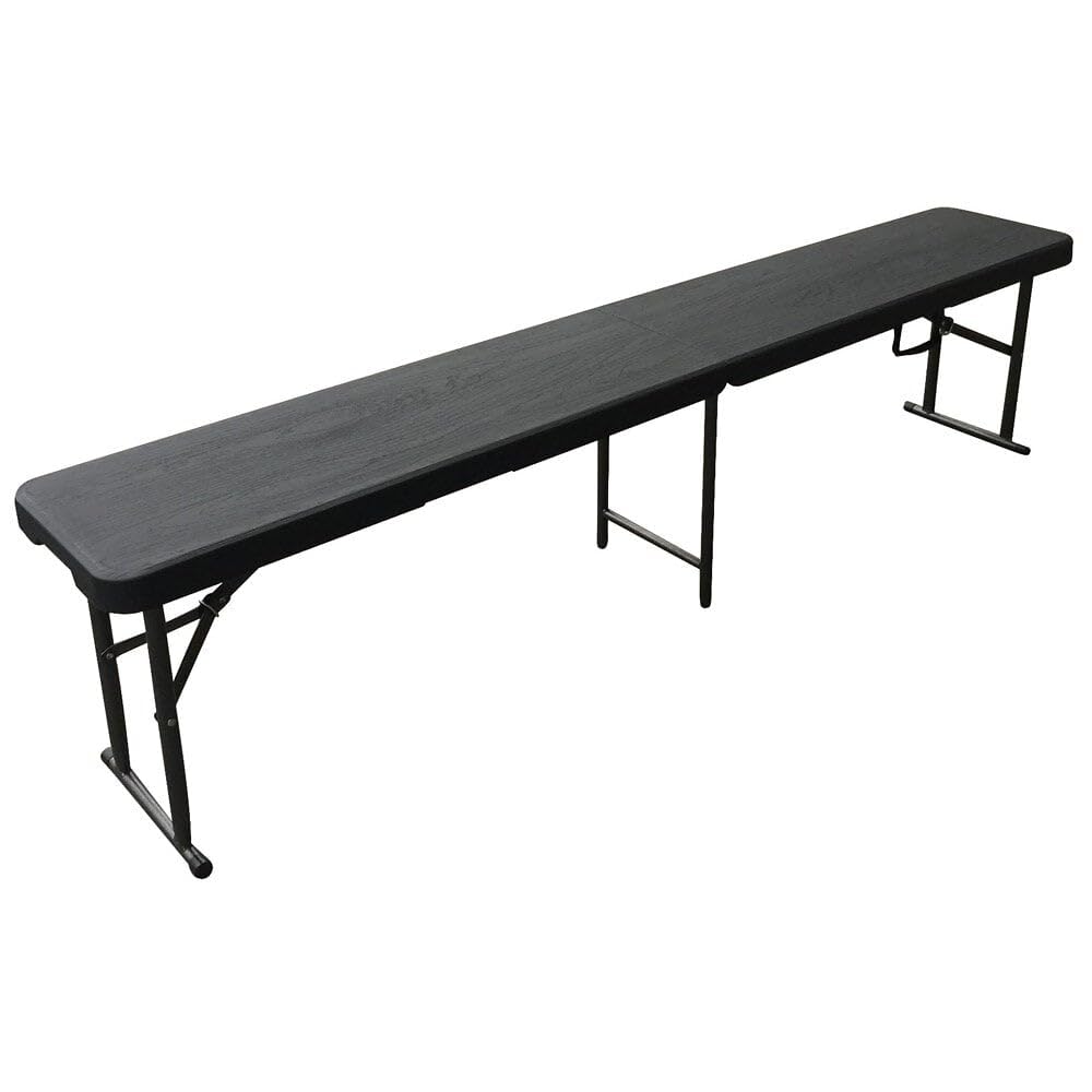 WELL HOME MOBILIARIO & DECORACIÓN Panca Pieghevole 183 x 30 x 43 cm e con Manico per facilitare Lo Spostamento, Lega di Acciaio Plastica, Nero, 183x30x43